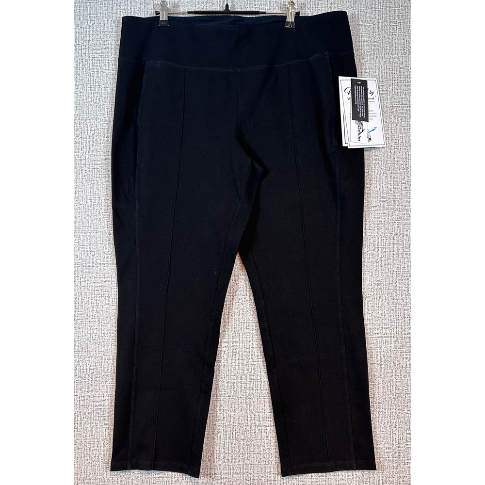 NWT QVC Women with Control Wicked Black Tummy Control Pants Petite 1XP Plus Size